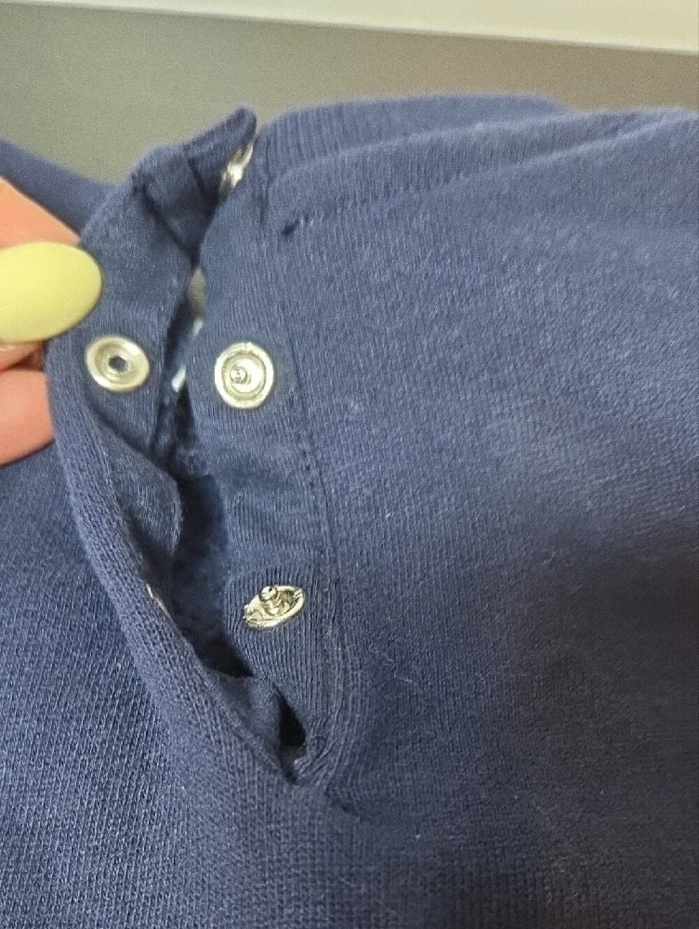 Ralph Lauren Navy  Sweatshirt with Snap Placket